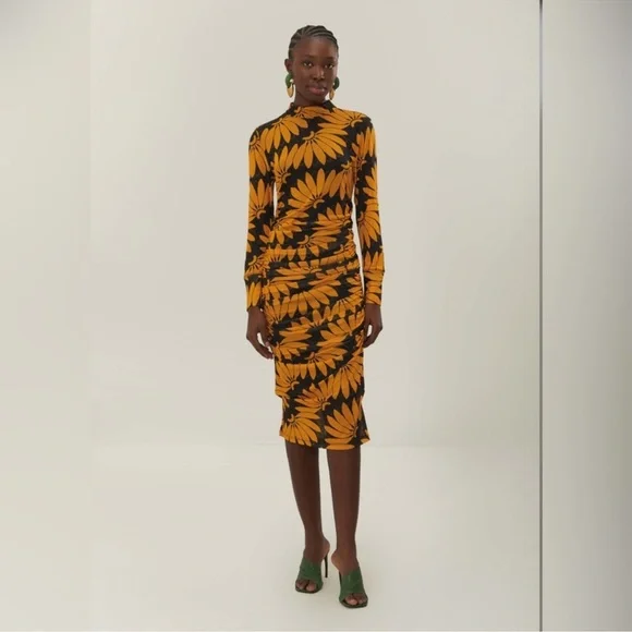 farm rio yellow midi dress FARM Rio Yellow Richelieu Sleeveless Maxi Dress